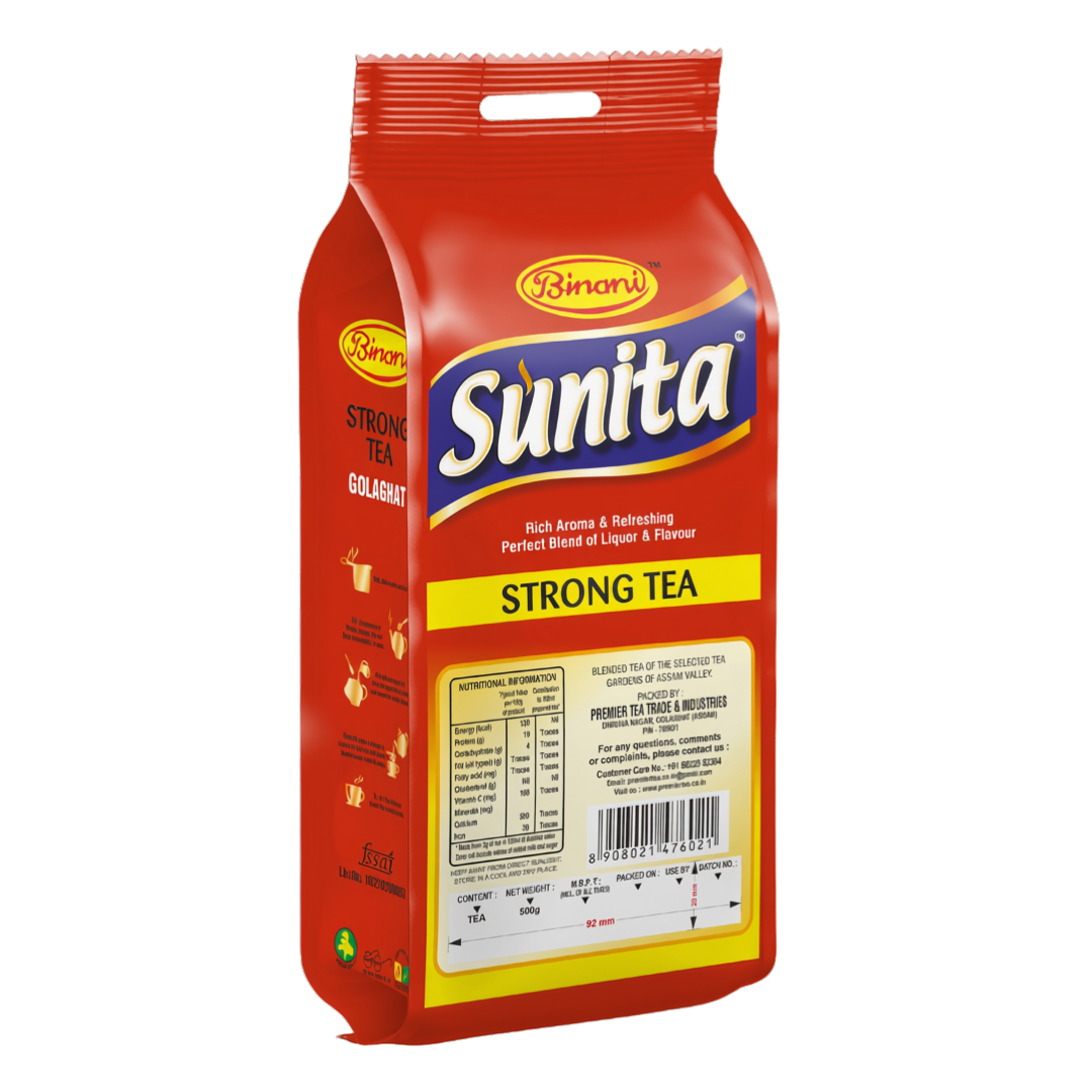 Sunita Strong Tea | Assam CTC Chai Patti | Extra Strong Kadak Chai for Everyday Use | Black Tea Powder