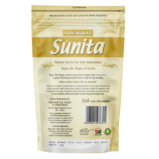 Sunita Green Tea 100g | Premium Green Tea | Made with purest Assam Tea | Pack of 3