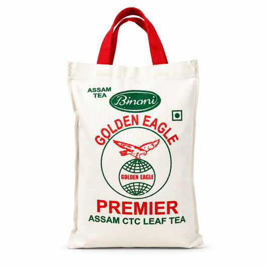 Golden Eagle Tea Jute Bag | Assam CTC Chai Patti | Strong Everyday Tea for Home, Dhaba & Restaurant | Eco Jute Pack | 1kg
